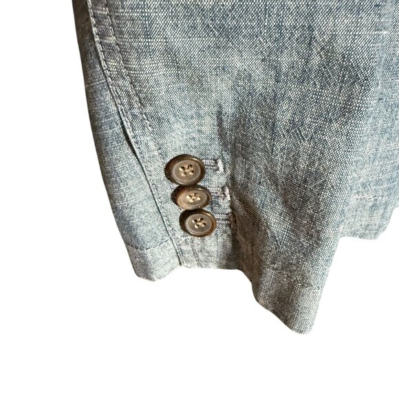 NWT J. Crew 100% Cotton Chambray Blazer Suit Jacket Coat Women's Size 00 Blue - Picture 4 of 10